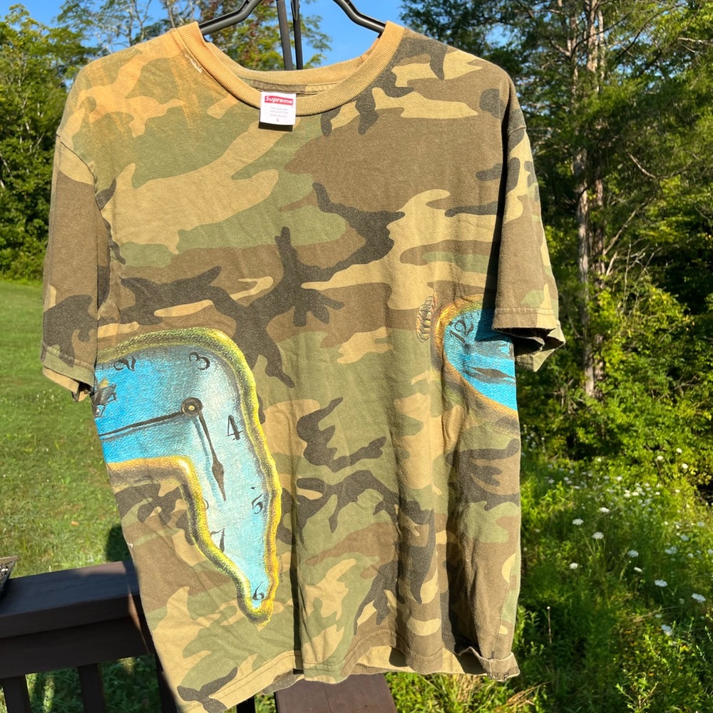 Supreme Camouflage T-Shirt in Green and Tan